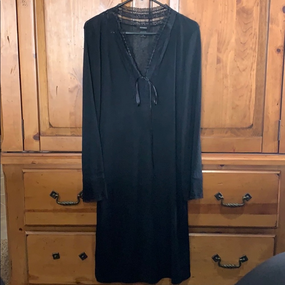 NWOT Express sheer dress size medium lace edging
